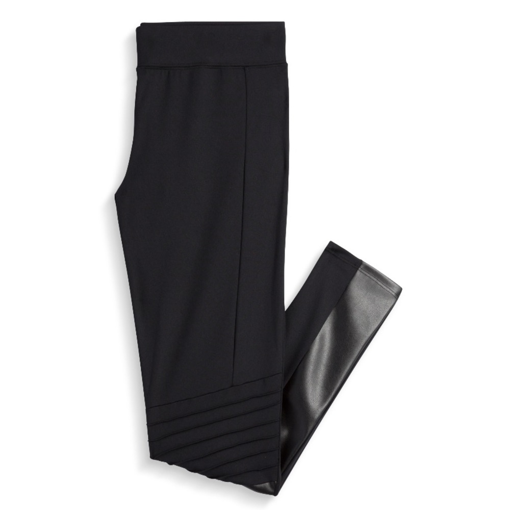 Glynn Faux Leather Detail Moto Leggings